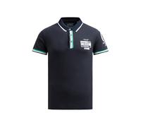 Camp David Polo da uomo in piqué con stampe e toppe, blu navy, L
