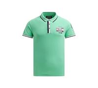 Camp David Polo da uomo in piqué con stampe e toppe, Flight Green, XXL
