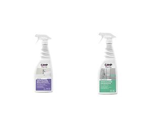 Camp EASY CAL, Detergente anticalcare brillantante e protettivo per rubinetti, piastrelle, ceramiche + BRILL DOCCIA Detergente anticalcare protettivo antigoccia per box doccia