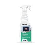 CAMP Fire Clean - Pulitore Vetri Camini e Stufe Decarbonizzante, Detergente Termocamini Utilizzabile su Vetroceramica e Mattoncini, Elimina Fuliggine e Annerimenti Senza Aloni - 750ml, Made in Italy
