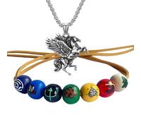 Camp H. Blood, braccialetto con perline in legno, mitologia greca, Percy, per cosplay e anime, accessorio per bigiotteria, 2 pezzi