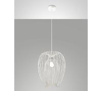 CAMP LAMPADARIO A SOSPENSIONE BIANCO IN METALLO 1 LUCE ATTACCO E27 D.40CM
