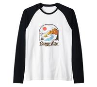 Camp Life all Time in The Natural Camping Caravan Sun Maglia con Maniche Raglan
