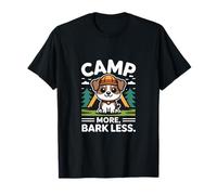Camp More Bark Less Dog Camping Avventura all'aperto Maglietta