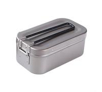 Camp-Ready - Contenitore per il pranzo in titanio, 800 ml e 1200 ml, con coperchio, manico pieghevole e inserto per cottura a vapore, per cucinare all'aperto, escursionismo, viaggi con zaino in spalla
