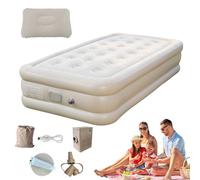 Camp Sleeping Pad, materasso da campeggio gonfiabile | Materasso da campeggio ispessito matrimoniale da campo di autoinflazione | Tappetino ad aria portatile di lusso con pompa integrata per il