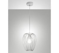 Camp Sospensione Bianca Collezione CAMP 1 Luce Metallo Regolabile Design Elegante