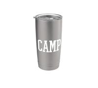 Camp Varsity Lettera Camping Life Camper Campfire Esplora Bicchiere termico in acciaio inox doppia parete