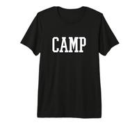 Camp Varsity Lettera Camping Life Camper Campfire Esplora Maglietta Premium