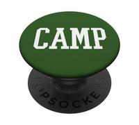 Camp Varsity Lettera Camping Life Camper Campfire Esplora PopSockets PopGrip Adesivo