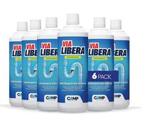 Camp VIA LIBERA, Disgorgante per Scarichi di Lavandini, Docce e WC, 6pz x 1lt
