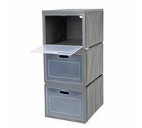 Camp4 Mobile pieghevole da campeggio, 3 armadietto da campeggio con 3 scomparti, grigio, 30 x 40 x 75 cm, 181318933