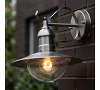 Lampada Parete Esterno Garage Entrata Giardino Lanterna Acciaio Inox 24x25x27 CM [EEK: Inaditato]