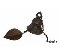 Campana A Vento Buddista Tibetana E Foglia Di Loto 9 Cm Fatta In Nepal # 3349