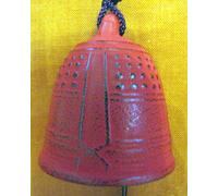 Campana a vento campanella zen furin rossa originale giapponese di ghisa Iwachu