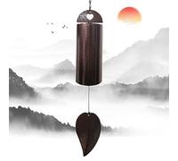 Campana a vento per esterni con suono profondo commemorativo a risonanza profonda, cilindrica, in rame anticato, regalo, decorazione giardino, decorazione casa, 71,1 cm, misura grande