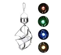 Campana a Vento Souvenir Campanelli eolici girevoli solari a LED che appendono luci a spirale colorate decorative per casa, cortile