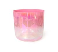 Campana Acustica in Cristallo di Quarzo Rosa Chiaro Cosmico, 432Hz/440Hz - Strumento per l'Armonizzazione dei Chakra per Yoga e Meditazione con Martello e O-Ring(Size:5.5inchA4,Color:432Hz)
