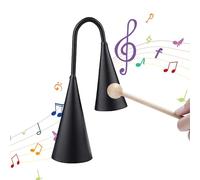 Campana Agogo portatile, percussioni latine, Strumento a percussione portatile tradizionale, Campanaccio musicale tradizionale, autentiche percussioni latine con bastone di legno per riunioni
