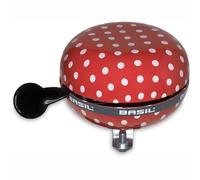 Campana bicicletta Basil BIG BELL Polkadot - rosso bianco punti Ø 80 mm