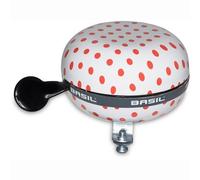 Campana BIG BELL Polkadot Basil, acciaio, Ø = 80 mm, punti bianchi/rossi