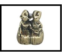 Campana campanella in ottone lucido donne due dame costume da tavolo arredo