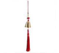 Campana cinese Feng Shui in ottone per ricchezza e successo, scacciaspiriti in rame con design a cinque imperatori, colori rosso giallo, per porta, auto o decorazione della casa, include (rosso)