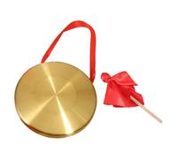Campana Cinese Tradizionale Oro, Strumento a Percussione 25x25x1,5cm | Rame e Legno, Include Mazzetta, per Ensemble Musicali, Pratica in Banda e Decoro Domestico