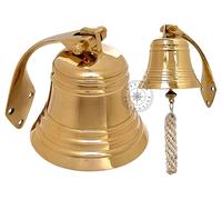 Campana da 10,2 cm in ottone massiccio lucido di qualità, da parete, perfetta per cene, interni, esterni, scuola, reception, ultimo ordine