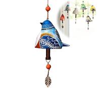 Campana da Appendere Con Canto per Uccelli - Decorazione per Cortile e Giardino, Rustica a Vento (Blu)
