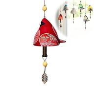 Campana da Appendere Con Canto per Uccelli - Decorazione per Cortile e Giardino, Rustica a Vento (Rosso)