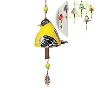 Campana da Appendere Con Canto per Uccelli - Decorazione per Cortile e Giardino, Rustica Campana a Vento (Giallo)