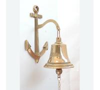 CAMPANA DA MURO ANCORA in ottone lucido massiccio