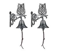 Campana da porta in ghisa Campanella con gufetto 1,2 kg 2 pz. 22 cm 26,5 cm
