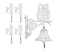Campana da porta in ghisa Campanella per ingresso 22 cm Bianco 1,2 kg