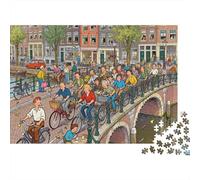Campana del Ponte del Canale Jordaan ad Amsterdam Puzzle in Legno Impermeabile Puzzles Da 1000 Pezzi Per Adulti Divertenti Giochi Educativi