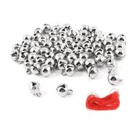 Campana Di Natale 25/50/100/200 pz Perline Sparse In Alluminio Campana Jingle for la Decorazione Del Partito di Festa/Accessori Artigianali FAI DA TE/Decorazione Di Natale(6mm x200pcs,Silver)