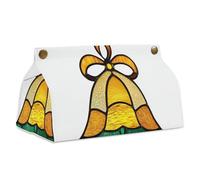 Campana di Natale in vetro colorato modello scatola di fazzoletti copertura rettangolare moderno PU pelle portatovaglioli per bagno cucina ufficio camera da letto