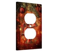Campana di Natale per interruttore campane decorative rosse per le vacanze, decorazione da parete festiva invernale per la casa, il bagno, presa duplex singola di dimensioni standard