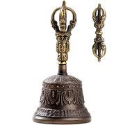 Campana di oggetti del Dharma tibetano e Bajra Set di Himalayan Bazaar