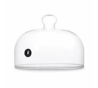 Campana di Vetro per Affumicatura, Diametro 21 Cm, Altezza Totale 16 Cm | Da Portata, Coperchio, per Ristorante