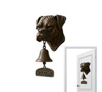 Campana d'ingresso rustica, in ghisa, per l'ingresso della casa, design antico di segugio, carillon di benvenuto decorativo | suoneria in metallo pressofuso in stile vintage, dispositivo di allarme