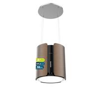 Cecotec Cappa a Isola Rotonda 38 cm Bolero Flux CRE 385500 Rame Motore DC a Basso Consumo, Portata 591,2 m³/h, Comandi Elettronici, Filtro Carbone Finitura Rame
