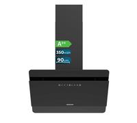 Cecotec Cappa Aspirante Inclinata 60cm Bolero Flux DT 608000 Glass Black A++, Motore 210W, Basso Consumo, Aspirazione 800m3/h, Controllo Tattile, 3 Livelli + Booster, Hand Movement, Vetro Nero