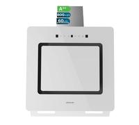 Cecotec Cappa Aspirante 60 cm Vetro Temperato. Bolero Flux DT 608002 Glass White A++ 210W, Cappa 60cm vetro bianco, Flusso d'Aria 800m3/h, A++, Touch, LED, Bluelit, Carbonio Ø176, alluminio 5 strati
