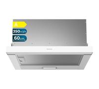 Cecotec Cappa Cucina Telescopica Flux Tlm 603500 White A. Motore da 70 W, potenza di aspirazione 60 cm, 350 m3/h, controllo meccanico, 2 livelli di potenza, luce e filtro al carbone, finitura Bianco