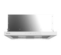 Cecotec Cappa Telescopica 60 cm Flux TLT 605500 White Black A++. Motore 70W, Basso Consumo, Fronte Vetro Nero, Aspirazione 550m³/h, Controllo Tattile e Gestuale, Filtro a Carboni Attivi, Bianco
