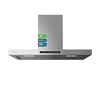 Cecotec Cappa Aspirante 90 cm - Cappa Cucina. Bolero Flux TT 908000 Slim Glass Black A++ 210W, Cappa Aspirante 90cm inox, Flusso d'Aria 800m3/h, A++, Touch, LED, Carbonio Ø176, alluminio 5 strati