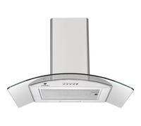Continental EDISON CEH60GS2 - Cappa decorativa, classe A, 60 x 47 x 50/84 cm, in acciaio inox/vetro