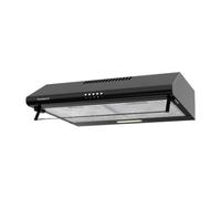 Campana extractora QUO 60cm a parete 400 m3/h valvola antiritorno LED nera